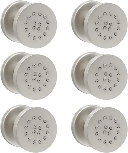 Miniatura 10 de HOMEDEC Cabezal de ducha redondo de latón de 2 pulgadas, para masaje, spa, soporte de pared, 4 piezas, negro mate