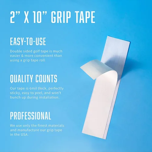 Miniatura 3 de Wedge Guys Cintas de agarre profesional para golf de 2 x 10 pulgadas, adhesivo de doble cara activado por solvente para reemplazar el agarre