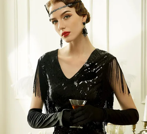 Miniatura 5 de BABEYOND Long Opera Party 20s - Guantes de satén elásticos para adultos, talla codo