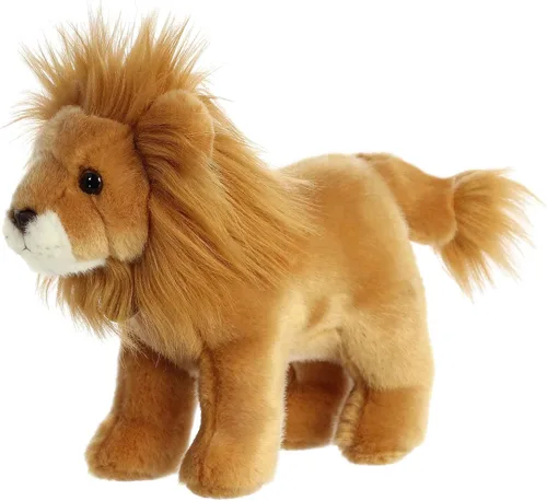 Miniatura 5 de Aurora® Adorable animal de peluche Miyoni® Lion - Detalle realista - Compañerismo apreciado - Marrón 10 pulgadas