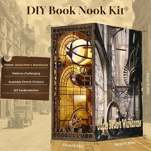 Miniatura 5 de Kit de rincón de libros, kit de casa de muñecas en miniatura para adultos, regalos para familiares y amigos, decoración de estantería