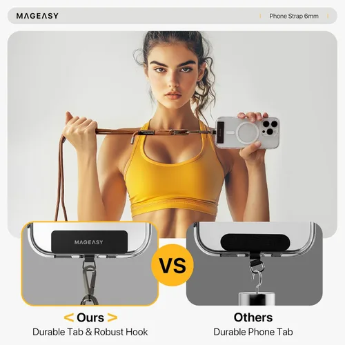 Miniatura 5 de MAGEASY Cordón universal para teléfono celular, correa cruzada antirrobo para iPhone 17 Pro Max y la mayoría de teléfonos inteligentes, para hombres