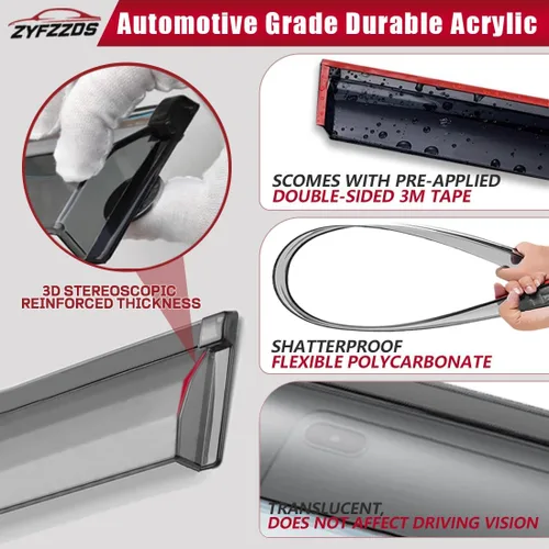 Miniatura 3 de Viseras de ventana, protectores de lluvia, compatibles con Hyundai Tucson 2022, 2023 – Deflectores de ventana lateral, parasoles de ventilación