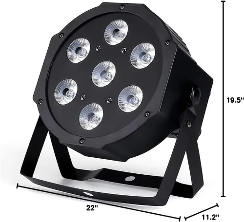 Miniatura 8 de Luces de escenario de 7 x 18 W con pruebas estrictas 6 en 1 RGBWA UV LED Par de luces LED activadas por sonido DMX512 Control brillante DJ Par luz