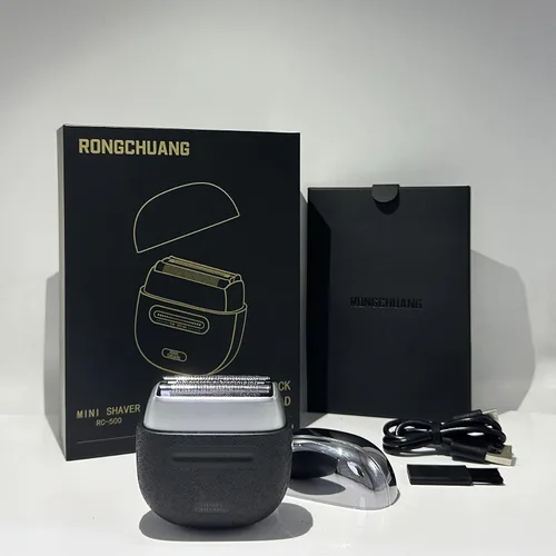 Miniatura 8 de Afeitadoras eléctricas de aluminio para hombres, maquinilla de afeitar eléctrica portátil con cuchillas flotantes 3D, bloqueo de viaje y carga Negro