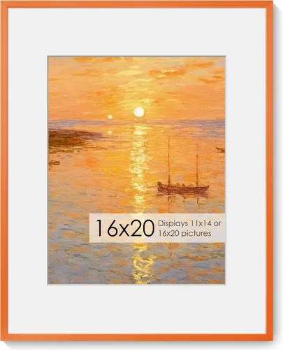 Miniatura 121 de Fun Memories Marco de Fotos A2 Negro, Marcos de Póster de Metal de Alta Gama de 16.5 x 23.5 pulgadas para Pared, Marco de Fotos A2 con Paspartú A3