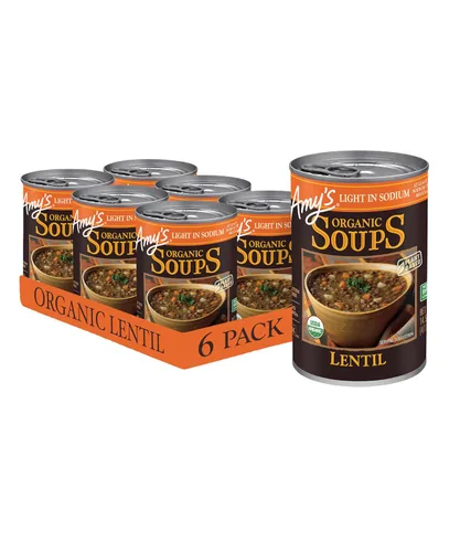 Miniatura 23 de Amy's Sopa, vegana, sin gluten, col orgánica, quinoa y lenteja roja, 14.4 onzas (paquete de 12)