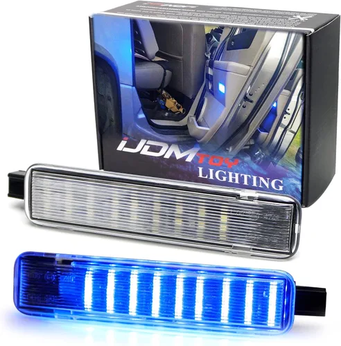 iJDMTOY Lentes transparentes de 36 luces LED azules para puerta lateral de cortesía, compatibles con camiones GM SUV, Escalade Avalanche Silverado