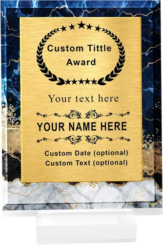 Miniatura 9 de Tina&Co Premio de trofeo personalizado, placa de premio personalizable, placa de premio personalizada, 6 tipos de fondos de mármol, 5 formas