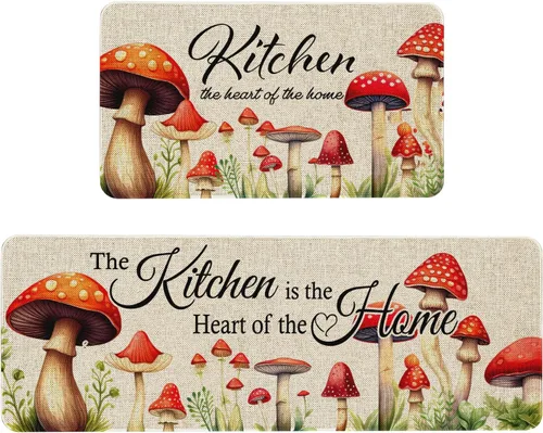 Miniatura 6 de Mloabuc® Tapete decorativo de flores, tapetes de cocina de arpillera de arpillera para mujer, accesorios de cocina para exteriores, 17 x 30 pulgadas