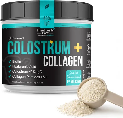 Miniatura 11 de Intentionally Bare Polvo de calostro alimentado con pasto y péptidos de colágeno – Primer ordeño – Polvo de calostro bovino con colágeno, biotina