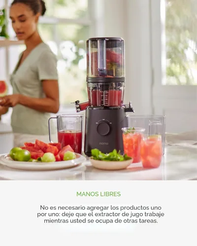 Miniatura 6 de Nama J2 Exprimidor de prensa en frío – Autoalimentación para funcionamiento manos libres con tolva de boca ancha para carga de recetas enteras, Negro