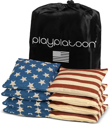 Miniatura 29 de Play Platoon Bolsas de Cornhole Resistentes a la Intemperie - Juego de 8 Bolsas de Frijoles Reglamentarias para Lanzar - Tamaño y Peso Profesional