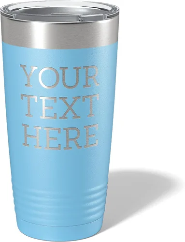 Miniatura 12 de Vaso de acero inoxidable aislado con tapa de 20 onzas (17 colores) personalizado con recubrimiento en polvo, grabado personalizado, nombre