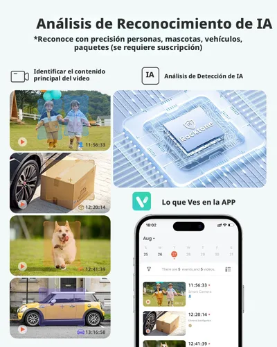 Miniatura 8 de Cámaras de seguridad 2K inalámbricas para exteriores, paquete de 2 cámaras alimentadas por batería WiFi para seguridad en el hogar con detección