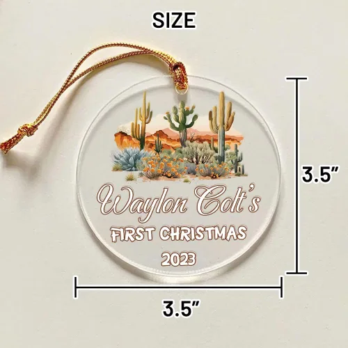 Miniatura 8 de Adornos personalizados de primera Navidad para bebés 2023, adorno del desierto de cactus, adorno de la primera Navidad del bebé, adornos Bebé 16