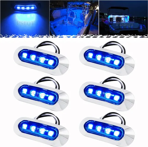 Miniatura 6 de PSEQT Luces LED marinas impermeables de 3.8 pulgadas, luces LED marinas de cortesía, luz de navegación, popa de popa de cabina, iluminación