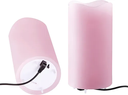 Miniatura 5 de XingsLight Velas sin llama para decoración del día de San Valentín con románticas luces de proyector de corazón rosa, funciona con pilas, vela LED