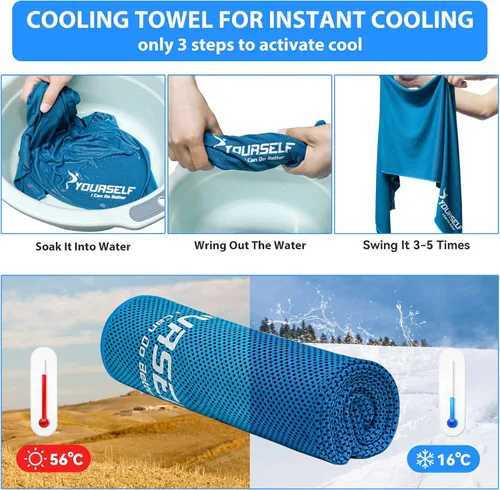 Miniatura 4 de Toalla refrigerante Syourself para un alivio instantáneo: toalla refrescante de 40 pulgadas x 12 pulgadas para jugar bolos o hacer ejercicio o yoga