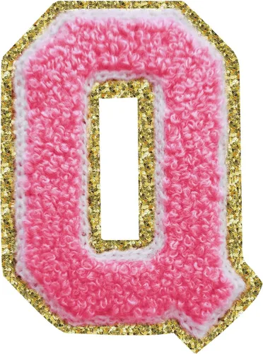 Miniatura 125 de Parches de letras termo-adhesivas de felpilla para chaquetas, parches de letras universitarias con brillantina para planchar en la letra azul A