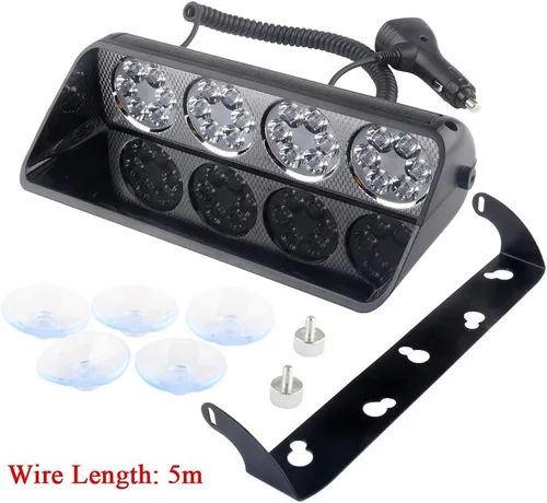 Miniatura 5 de 24 LED 9.5 pulgadas ámbar asesor de tráfico barra de luces estroboscópicas con 18 patrones de flash LED de aplicación de la ley luz de advertencia