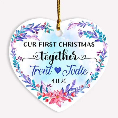 Miniatura 8 de Adorno de decoración de pareja juntos Navidad 2025, Adorno personalizado de nuestra primera Navidad juntos, regalo para citas, aniversario, pareja