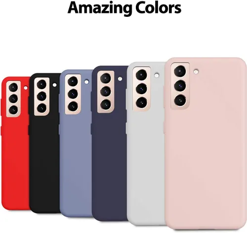 Miniatura 7 de GOOSPERY Funda de silicona líquida compatible con Samsung Galaxy S21, suave al tacto, protección de cuerpo completo, a prueba de golpes, con forro