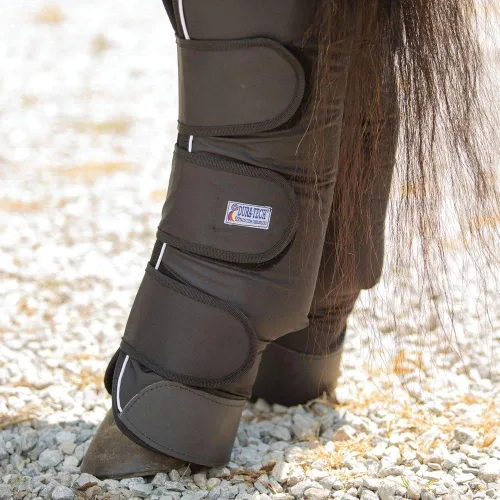 Miniatura 8 de Dura-Tech Botas de envío de caballos con forro polar Tamaño grande Color negro Cobertura completa de las piernas, resistente 600D Ripstop