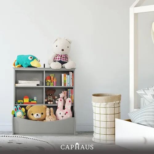 Miniatura 8 de CAPHAUS Organizador de almacenamiento de juguetes para niños, cubículo abierto, libro y gabinete multifuncional, estante para guardería, sala de E.