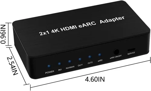 Miniatura 4 de Interruptor HDMI con extractor de audio eARC, interruptor HDMI 4K60Hz 4 en 1 con salida de audio, compatible con control remoto IR, 18Gbps