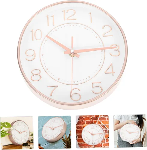 Miniatura 2 de IMIKEYA Reloj de pared digital de cuarzo, reloj de pared con pilas para decoración del hogar, baño, decoración de puerta, decoración de oficina