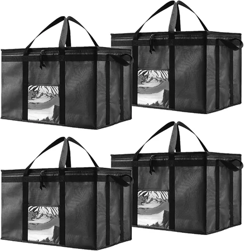 Miniatura 22 de NZ home Bolsa de enfriador XXL PRO aislada y duradera para entrega y compras de comestibles con cremallera superior, para calentar alimentos