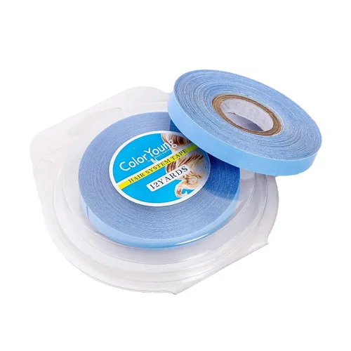 Miniatura 8 de 5/16"(0.8cm)*12 yardas Cinta para extensiones de cabello con cinta adhesiva de doble cara para extensiones de cabello (blanco)
