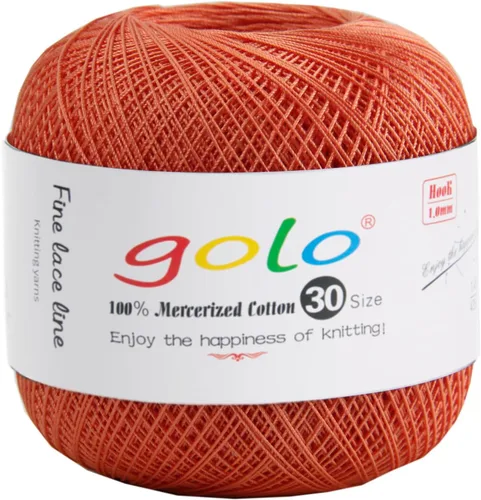 Miniatura 99 de Hilo de ganchillo golo para tejer a mano Tamaño 30, hilo para calados color Hibiscus-166 166-Hibiscu