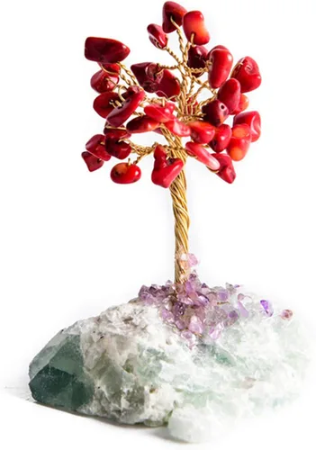 Miniatura 7 de YGLINE Bonsái de siete chakras, Feng Shui, árbol de dinero, equilibrio de chakras, reiki, sanación de cristal de aura, limpieza de cristal EMF