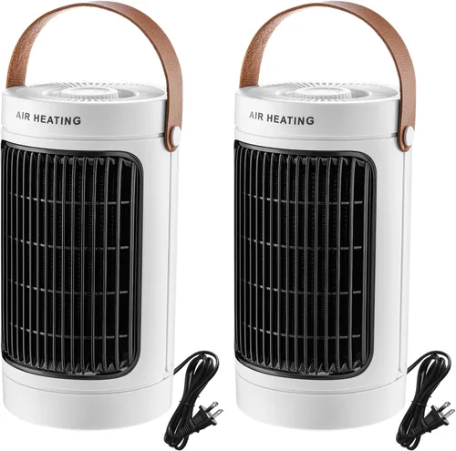 VIHOSE 2 calentadores de espacio portátiles de 1200 W para uso en interiores, ventilador 2 en 1 y calentador combinado con ajustable para el hogar y