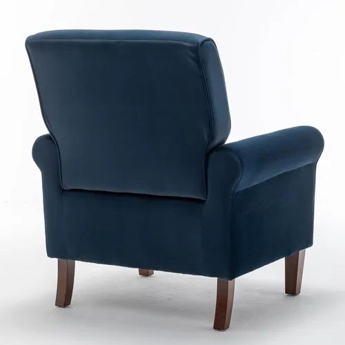 Miniatura 8 de Container Furniture Direct Sillón clásico con marco de madera de abedul y cómodos reposabrazos enrollados, sillones para sala de estar, dormitorio
