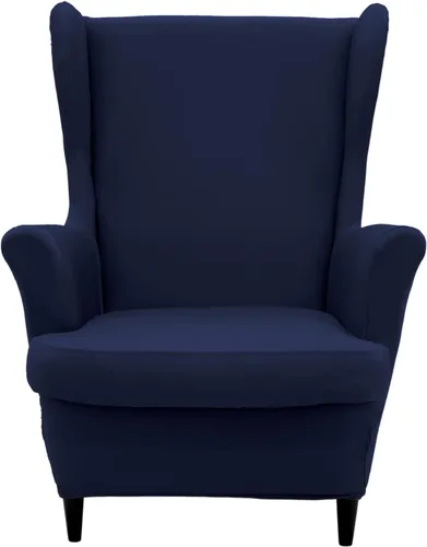 Miniatura 22 de Wingback - Funda elástica para silla, 2 piezas, con respaldo de ala, funda protectora de muebles impresa, suave con parte inferior elástica