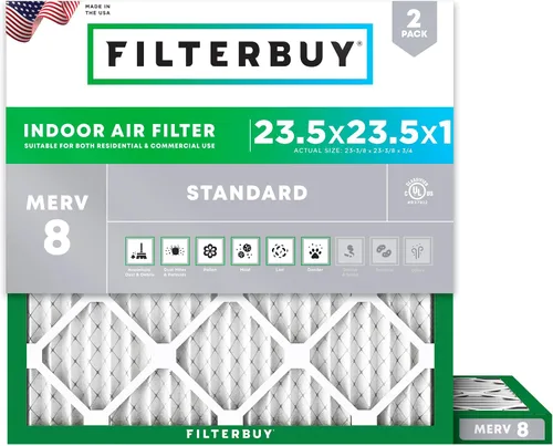 Miniatura 55 de Filterbuy Filtro de aire MERV 8 de 8 x 14 x 1 pulgadas para defensa contra el polvo y las alergias (paquete de 2), filtros electrostáticos plisados