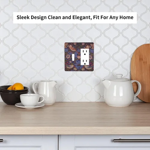 Miniatura 467 de Placa Decorativa de Pared de Granja Rústica con Cuerno de Madera para Puerta de Granero 1 Banda Duplex Cubiertas de Toma Eléctrica Soltera