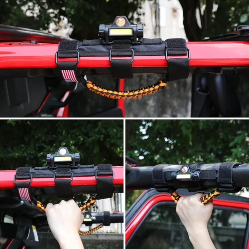 Miniatura 6 de sukemichi Asas de agarre de barra de agarre con luz para Jeep Wrangler Accesorios TJ JK JL YJ Unlimited Rubicon Sahara 2 puertas 4 puertas Jeep