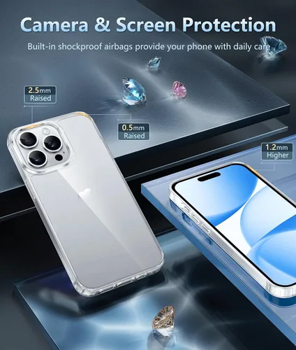 Miniatura 1600 de FNTCASE Funda para iPhone 13 Pro-Max: Fundas magnéticas transparentes compatibles con Magsafe Slim anti amarillamiento protección contra caídas