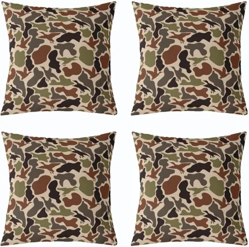 Miniatura 3 de Duck Hunting Throw Pillow Covers Set of 2 Army Camo Pillow Cover for Kids Girls Boys Green Brown Camouflage Square Cushion Case 16"x 16" Rustic
