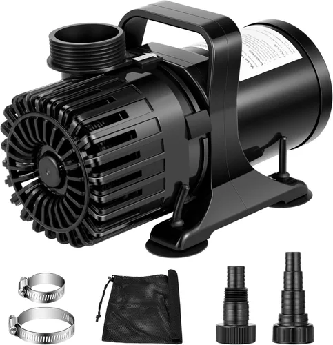 Miniatura 9 de VIVOSUN Bomba de agua sumergible de 3700 GPH con bolsa de barrera, bomba de estanque ultra silenciosa de 300 W para estanque, cascada, pecera