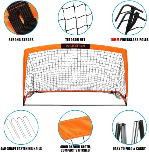 Miniatura 2 de Soccer Goal with Carry Bag, 10/9MM Strengthen Pole, Arched Design, Kids Soccer Goals for Backyard Set 5x 3.1/3.6x2.7/2.9x2.4ft Portable Pop Up