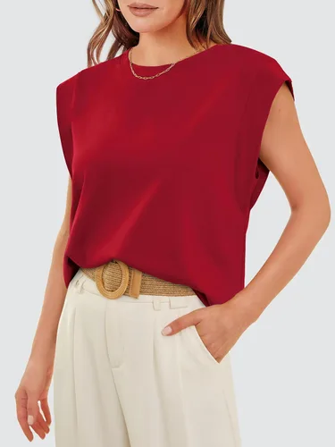 Miniatura 3 de WIHOLL Camisetas de manga casquillo para mujer, camisetas básicas de verano, estilo casual, ajuste holgado, moda 2024