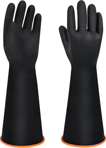 Guantes de látex resistentes a los productos químicos de 18 pulgadas, tamaño XL, reutilizables, resistentes y largos, guantes de goma para lavar