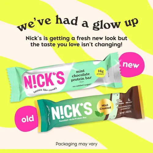 Miniatura 3 de N!CK'S Barras de proteínas de chocolate con menta Alto en proteínas Bajas en calorías Snacks bajos en carbohidratos aptos para dieta
