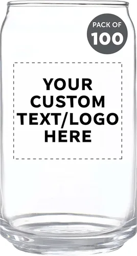 Miniatura 7 de Juego de 10 vasos de lata de cerveza personalizados, 16 onzas, tamaño de pinta, texto promocional, logotipo, forma de lata de soda, cristalería