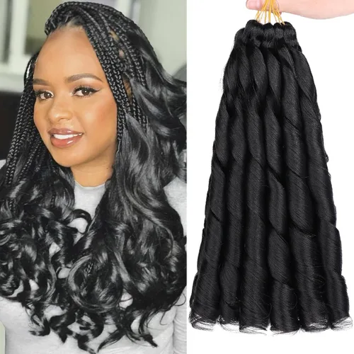 Miniatura 36 de Unionbeauty - Cabello rizado francés trenzado de 10 pulgadas, trenzas rizadas estilo Bob francés, cabello de ganchillo, 8 paquetes de trenzas